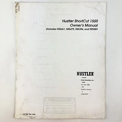 Buy Hustler Shortcut 1500 Owners Manual 1998 Excel Lawnmower Maintenance Operators • 14$