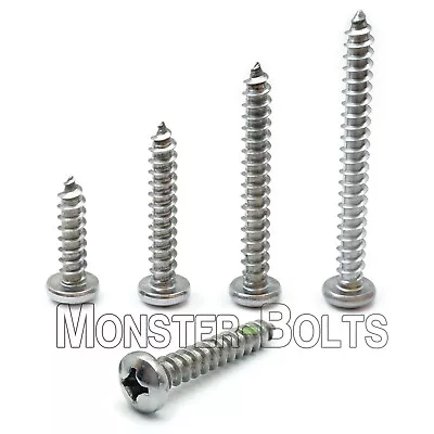 Buy #14 Stainless Steel Phillips Pan Head Self-Tapping Type A Sheet Metal Screws A2 • 7.70$