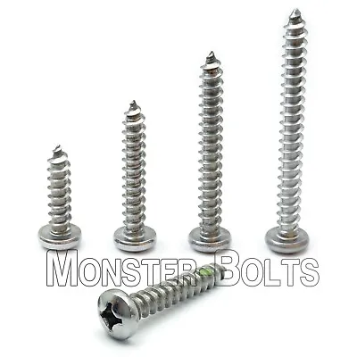 Buy #14 Stainless Steel Phillips Pan Head Self-Tapping Type A Sheet Metal Screws A2 • 7.22$