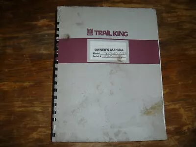 Buy Trail King TK100HDG533 Lowboy Trailer Owner Operator Maintenance Manual • 181.44$