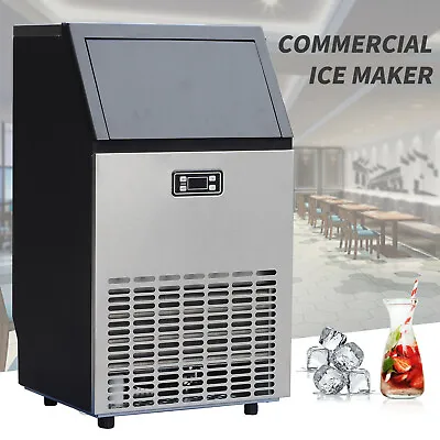 Buy Commercial Ice Maker Stainless Steel Built-in Ice Cube Machine Undercounter 100 • 439$