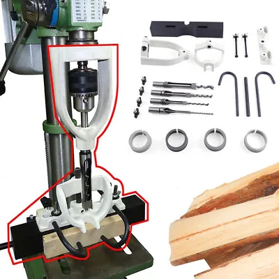 Buy Mortising Kit Drill Press Attachment Woodworking Mortising Locator Tools&4 Bits • 89$