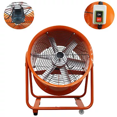 Buy 220V Movable Axial Fan Cylinder Pipe Spray Booth Paint Fumes Blower 1450rpm 750W • 258.97$