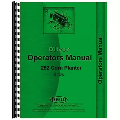 Buy Oliver 252 Corn Planter Owners Operators Manual 2 Row • 27.99$