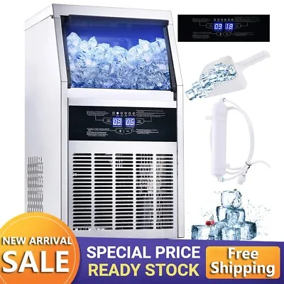 Buy Commercial Ice Machine 150lbs Stainless Steel Bar Restaurant Built-in Cube Maker • 299.99$