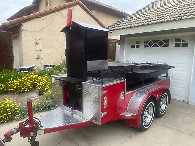 Buy Custom Heavy Duty Bushrod Smoker/Open Pit - 14' X 6' Barbecue Trailer • 10,500$