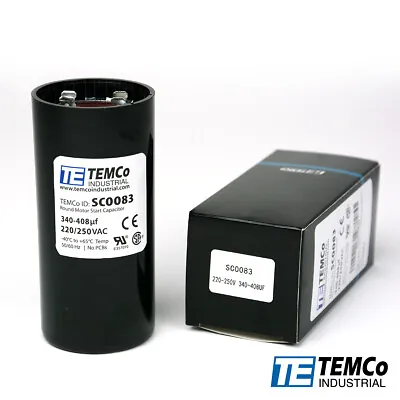 Buy TEMCo 340-408 Uf/MFD 220-250 VAC Volts Round Start Capacitor 50/60 Hz -Lot-1 • 15.95$