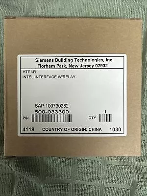 Buy New Siemens HTRI-R 500-033300 Fire Alarm Single Input W/ Relay Interface Module • 80$