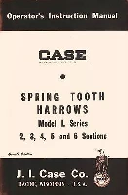 Buy Case L 2 3 4 5 6 Spring Tooth Harrow Operators Manual • 7.17$