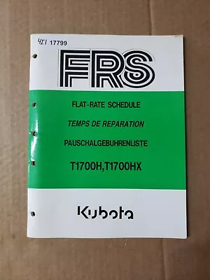 Buy Kubota T1700H T1700HX Lawn Mower Flat Rate Schedule FRS Manual • 25$