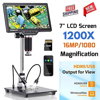 Buy Digital Microscope 1200X Fossil Coin Magnifier Micro Soldering LCD Screen HDMI • 312.78$