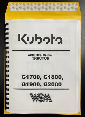 Buy 1800 1900 Service Repair Manual Lawn Garden Tractor Shop  Kubota • 31.72$