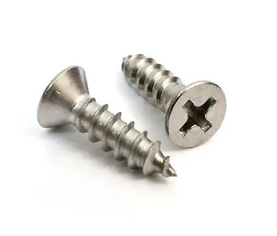 Buy 4 X 5/8  Stainless Flat Head Phillips Wood Screw, (100 Pc), 18-8 (304) Stainless • 7.99$
