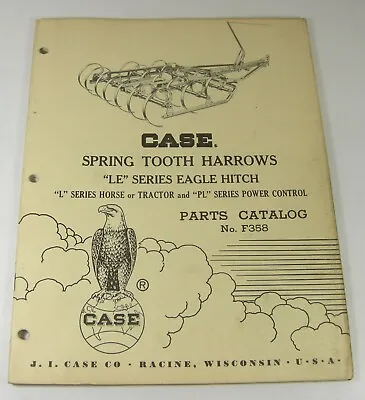 Buy CASE Spring Tooth Harrow LE Series Eagle Hitch L Horse Tractor PL Parts Manual • 14.94$