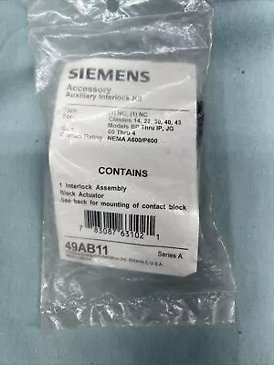 Buy Siemens 49AB11 Starter And Contactor Auxiliary Contact Kit • 80$