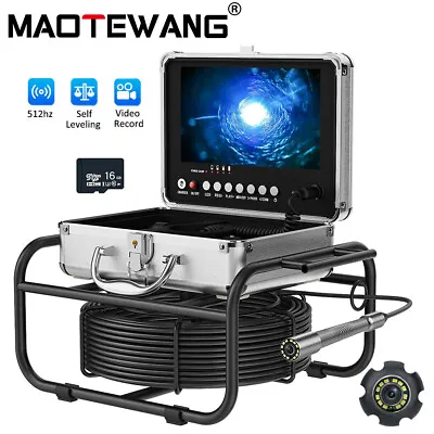 Buy 50M Pipe Inspection Camera 512HZ Signal Self-Leveling 9  DVR Drain Sewer Camera • 527.06$