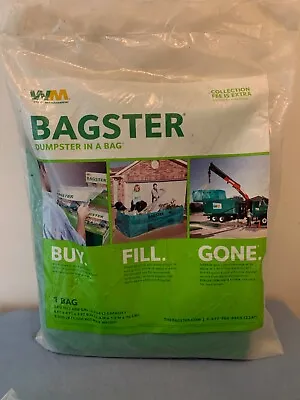 Buy Waste Management BAGSTER 3CUYD Dumpster In A Bag Holds Up To 3,300 Lb, Green • 26.99$