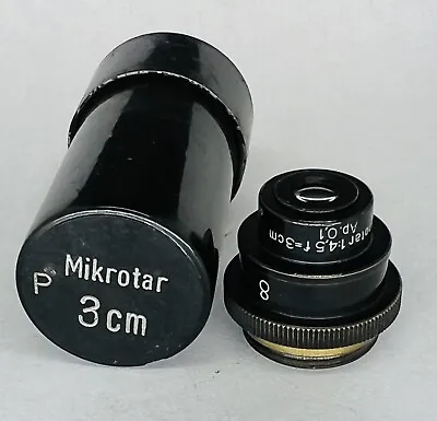 Buy ZEISS Mikrotar Macro 1:45 F=3cm Ap.0,1 Microscope Objective Lens RMS • 99$