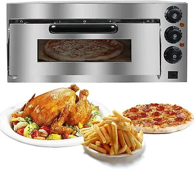 Buy Commercial Electric Pizza Oven Toaster Single Deck Broiler Pizza Machine 2000W • 179.99$