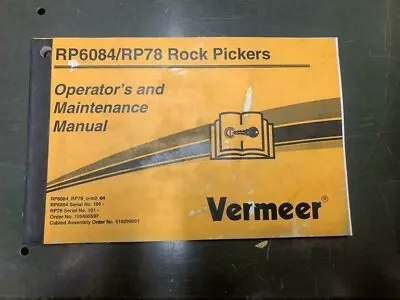 Buy Vermeer RP6084/RP74 Owners Manual • 20.99$