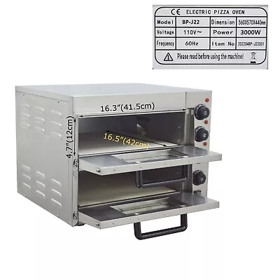 Buy Commercial Pizza Oven Convection Oven 3KW Double Electric Bread Machine • 509.60$