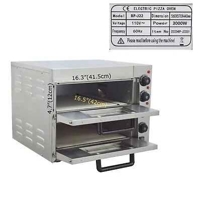 Buy Commercial Pizza Oven Convection Oven 3KW Double Electric Bread Machine • 502.90$