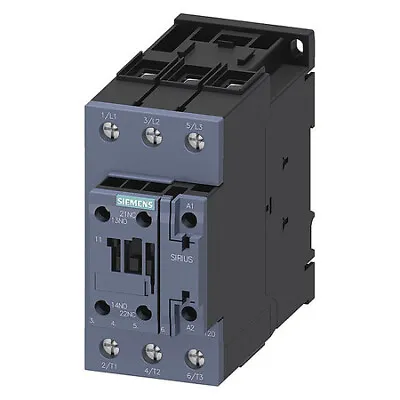 Buy Siemens 3Rt20371ak60 Iec Magnetic Contactor, 3 Poles, 110/120 V Ac, 65 A, • 315.99$