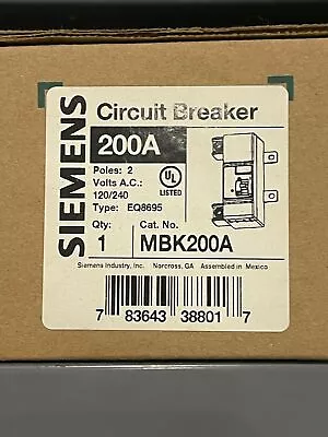 Buy New Siemens Mbk200a / Eq8695 Circuit Breaker • 197$
