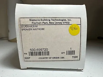Buy *NIB* *New* Siemens S-LP25-MCS-W Fire Alarm Speaker/Strobe • 74.95$
