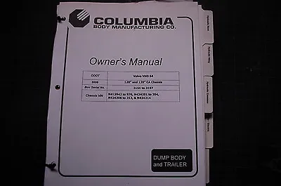 Buy FREIGHTLINER COLUMBIA Dump Truck Body Trailer Parts Manual Book Catalog Shop Vhd • 16$
