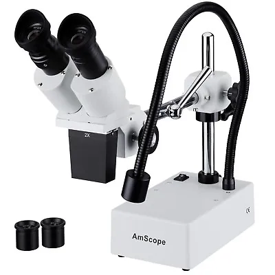 Buy 20X-40X Widefield Stereo Microscope With Boom Arm Stand And LED Incident Light • 216.99$