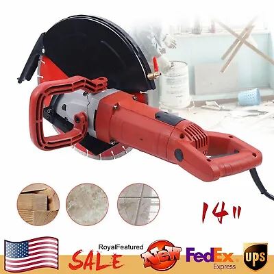 Buy 14  Concrete Cut Off Saw Circular Wet&Dry Concrete Saw Cutter W/Water Pump&Blade • 154.86$