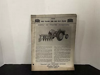 Buy Ford Disc Tillers And One Way Plow Assembly & Operating Instructions • 6.99$