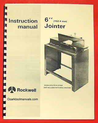 Buy ROCKWELL/DELTA 6  Wood Jointer Planer 37-600 Owner Operator Parts Manual 0629 • 20$