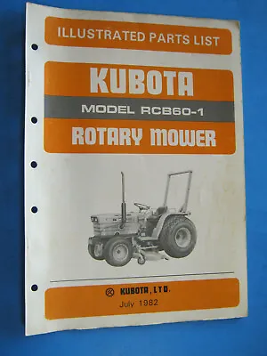 Buy Kubota Rotary Mower Illustrated Parts List Manual 1982 RCB60 1 • 35$