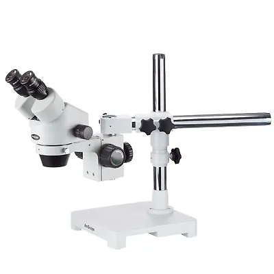 Buy AmScope 7X-45X Stereo Zoom Microscope With Single Arm Boom Stand • 428.99$