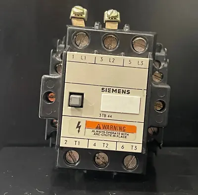 Buy SIEMENS 3TB44 MOTOR STARTERS  WITH CONTACTORS CLHBO*3 MODEL E 20AMP Coil 24 VDC • 19$