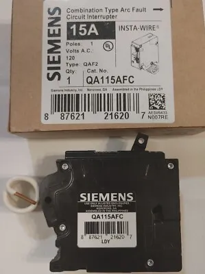Buy Siemens Qa115afc Afci 15a Breaker New • 36.95$