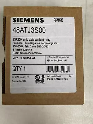 Buy SIEMENS 48ATJ3S00 ESP200 Solid State Overload Relay - 100-300AMPS • 344$