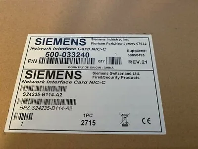 Buy New Siemens Nic-c Network Interface Card (new, 1 Yr. Prot. Plan Incl., 12 Avail) • 995$