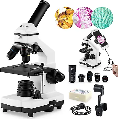 Buy Microscope For Adults Kids 100X-2000X With Microscope Slides Kit For Students • 175.99$