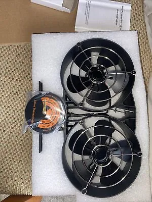 Buy 1pc Wood Stove Fan, Fireplace Fan With Magnetic Thermometer & Gloves • 15$
