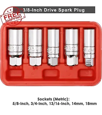 Buy 3/8-Inch Drive Spark Plug Socket Set, 6-Point 5/8-Inch 3/4-Inch 13/16-Inch NEW • 22.49$