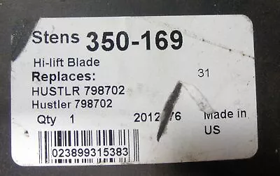 Buy Stens 350-169 Mower Blade Made In USA Fits Hustler 798702 • 19.55$