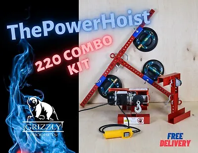 Buy Power Hoist-220 Combo Kit Hoist Winch Lifting Ladders Vacuum Suction Cup Lifter • 2,773.98$