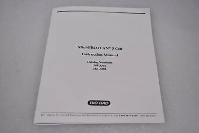 Buy Bio-rad Mini-protean 3 Cell Instruction Manual Catalog Numbers: 1653301/165-3302 • 29.99$