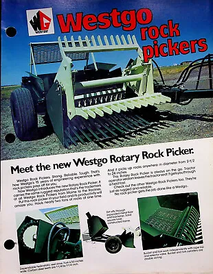 Buy Vtg Original Westgo Rock Pickers Farm Equipment Brochure • 14.36$