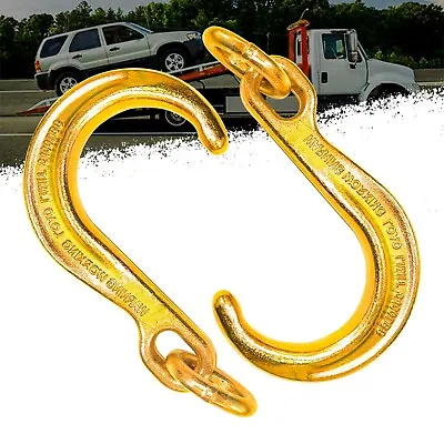 Buy 2pcs 8  Inch J Tow Hook With Link, Heavy Duty G70 Tow Axle Strap Wrecker Roll • 37.79$
