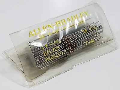 Buy Allen Bradley 100 1/8 Watt Carbon Composition Resistors 13 OHMS 5% TOL BB1305 • 14.99$