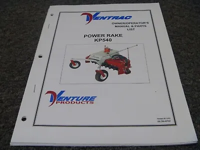 Buy Ventrac KP540 Power Rake Parts Catalog & Owner Operator Manual OM-KP02 • 104.30$